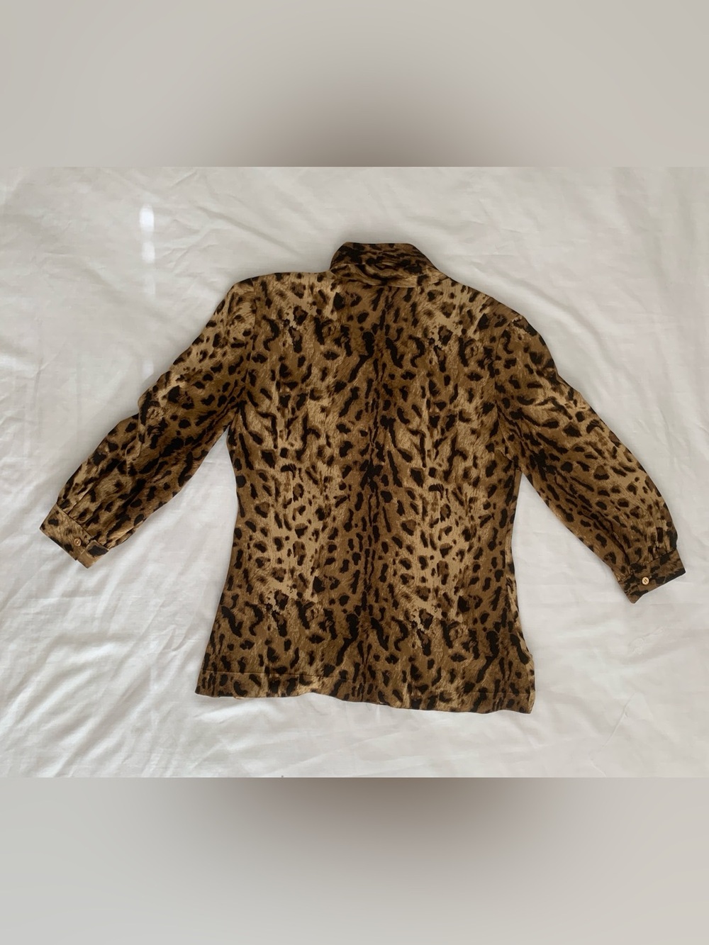 Tory Burch Silk Leopard Print Tie-Bow Blouse NWOT Size 2 - Picture 5 of 11